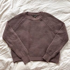 Mauve Cropped Knit Sweater